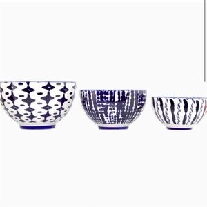 West Elm appetizer bowl set of 3 ikat design new in box